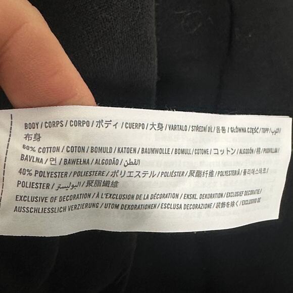 ABERCROMBIE & FITCH Lounge Black Fleece Long Sleeve Romper Sz XL {Q22} - Picture 5 of 5